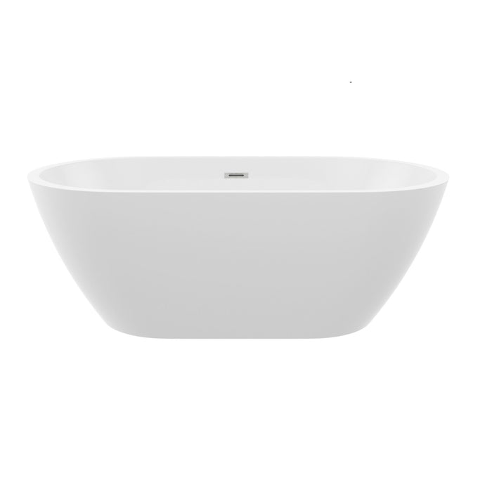 Elegant Oval Freestanding Bathtub with Overflow & Pop Up Drain - White