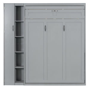 Murphy Wall Bed With Shelves, Wardrobe And LED Lights