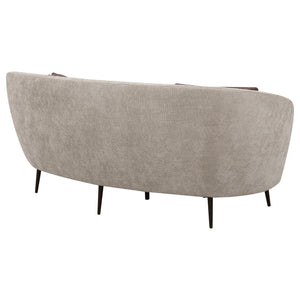 Saanich - Upholstered Curved With Plump Accent Pillows - Beige