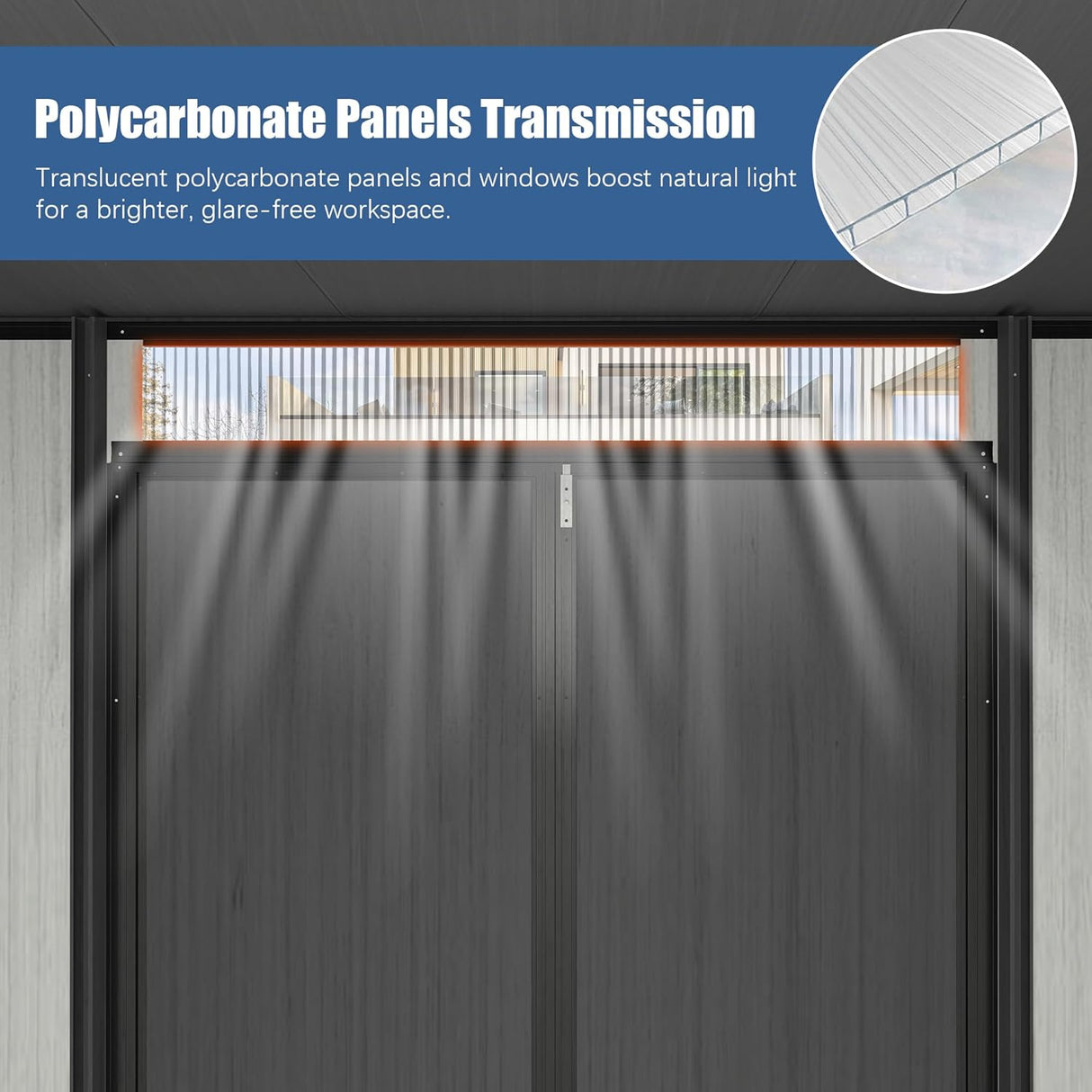 6x11FT Outdoor Resin Storage Shed with Transparent Windows & Louvered Vents