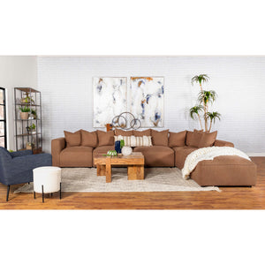 Colleen - Armless Chair With Pillows - Terracotta