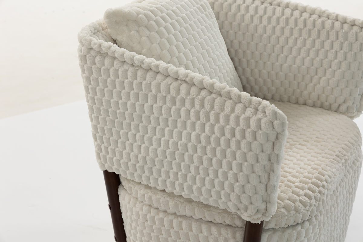Mid Century Modern Accent Chair with Solid Wood Frame