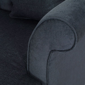 Upholstered Chaise Lounge With Scroll Arms, Turned Legs And 2 Pillows