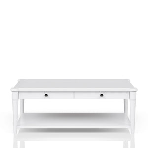 Cocktail Table With Two Storage Drawers And Casters