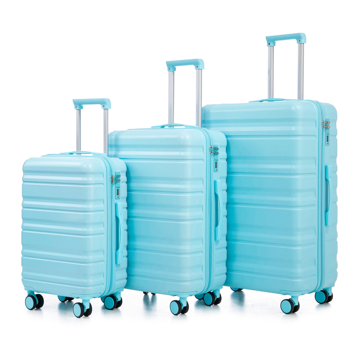 HIFINE-TOURIST-20'/24'/28'-3-pcs/set-in-ABS-Spinner-Wheel-Luggage-(Blue)-Luggage-Sets