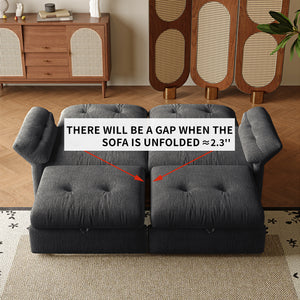 Multi-Functional Sofa Bed - 81.5 Inch Plush Chenille Sofa