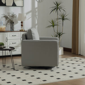 33.6''W Upholstered 360° Swivel Armchair with Hidden Storage