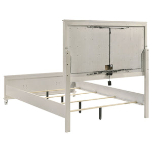 Gwendolyn - Queen Panel Bed With LED Headboard - White