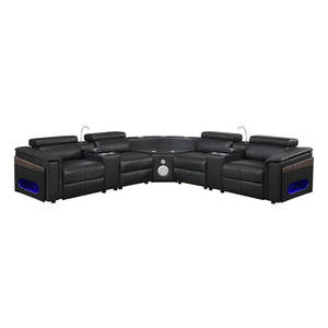 Nova - Sectional With Bluetooth Speaker, LED And Lifting Wine Cabinet