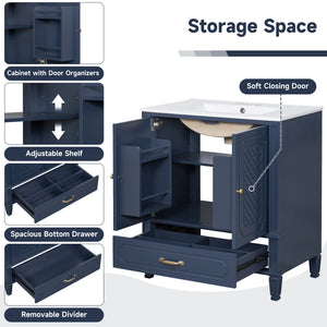 60" Bathroom Vanity with Double Sink Combo Set