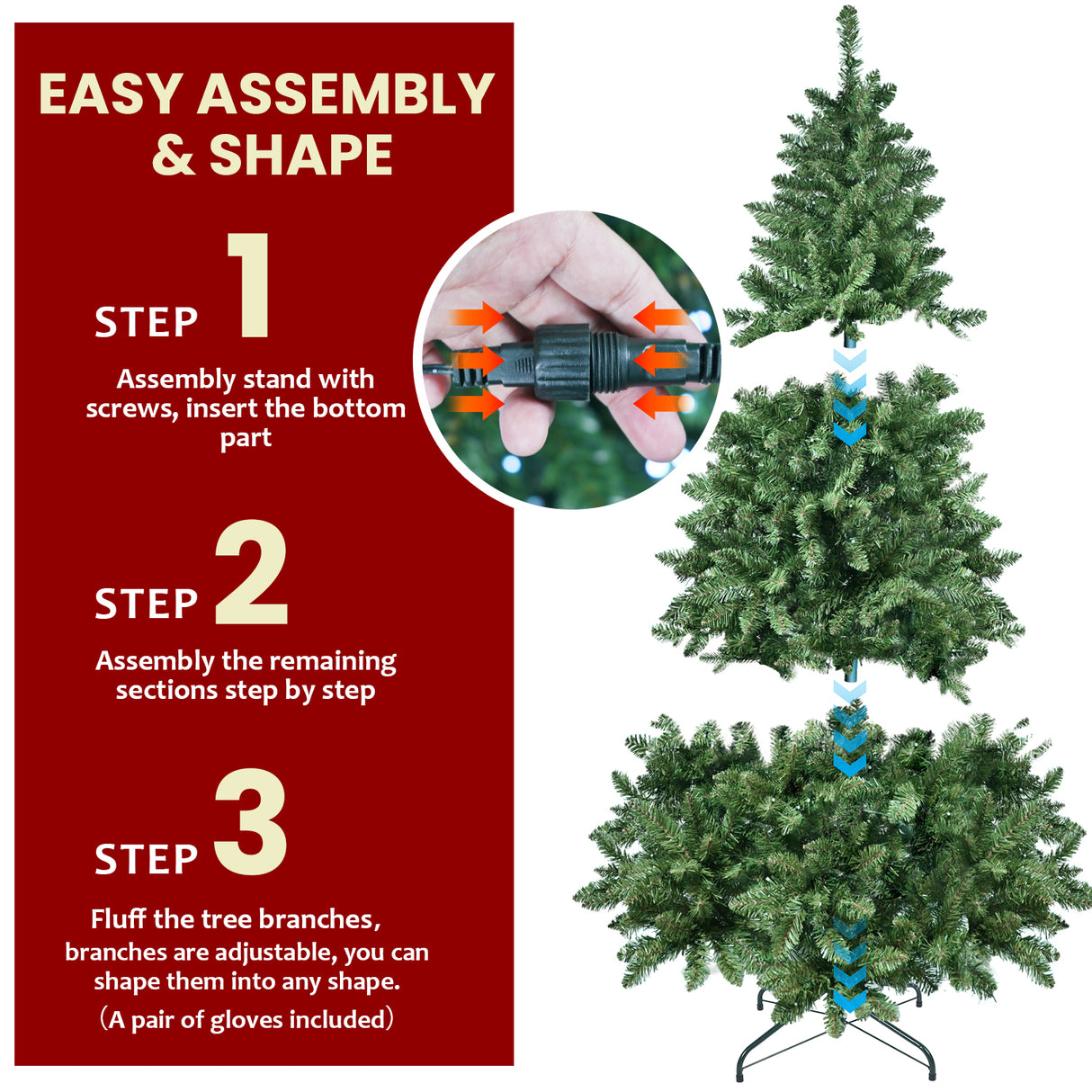 6ft Christmas Tree with WiFi-Controlled RGB Lights