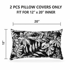2 Pack Outdoor Lumbar Pillow Covers
