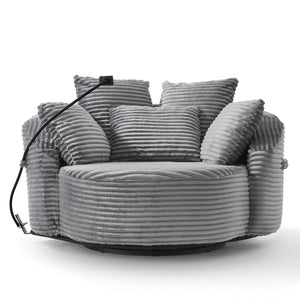 Swivel Accent Barrel Chair With Adjustable Phone Holder
