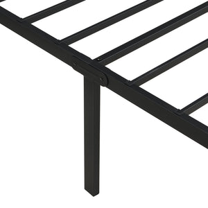 Heavy Duty Queen Size Bed Frame With Quiet Support - Black