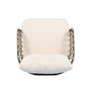 4 Piece Outdoor Patio Furniture Set, Metal Chairs With Woven Rope U Shaped Backrest