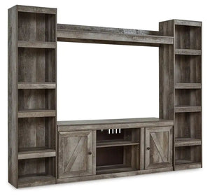 Wynnlow - 4-Piece Entertainment Center With LG TV Stand W/Fireplace Option - Gray - Best Buy Furniture