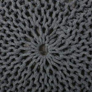 Bordeaux - Knitted Round Pouf, Versatile Ottoman And Floor Cushion