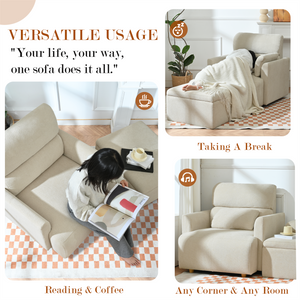 Oversized Chair with Storage Ottoman