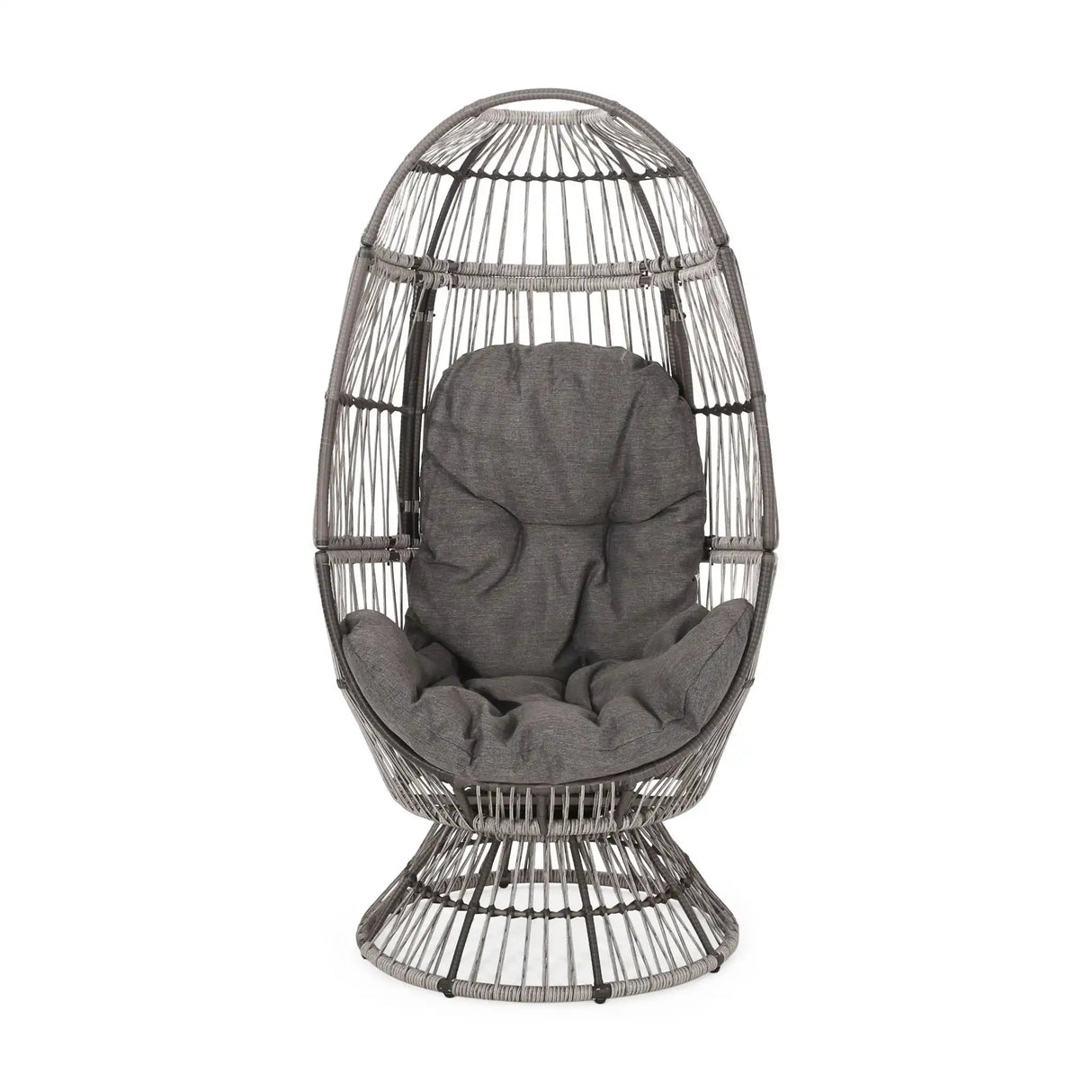 Patio Swivel Basket Egg Chair With Cushion - Best Buy Furniture