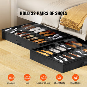 Sturdy Under Bed Shoe Storage Organizer, Set of 2