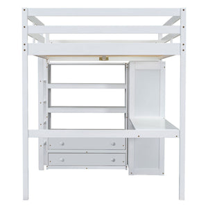 Loft Bed With Built In Wardrobe, Desk, Shelves And Drawers
