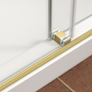 55"-60" W x 76" H Brushed Frameless Shower Door