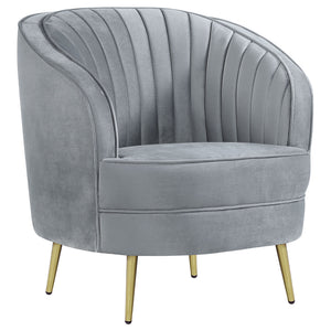 Sophia - 3 Piece Upholstered Channel Tufted Sofa Set - Gray