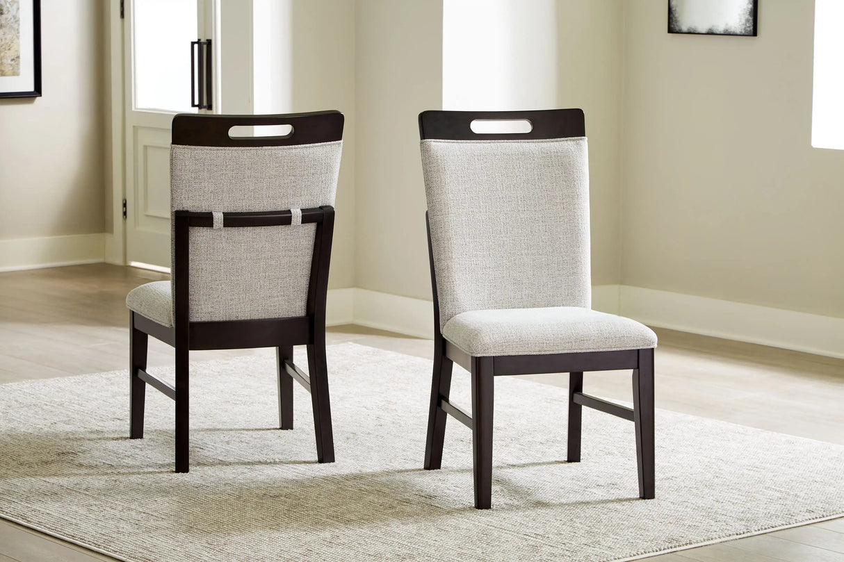 Neymorton - Dining Upholstered Side Chair (Set of 2) - Light Gray / Brown - Best Buy Furniture