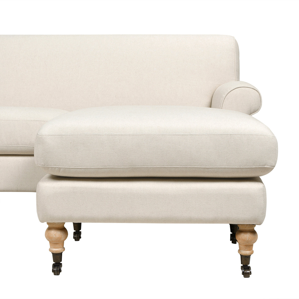 Alana 88-Inch L-Shape Reversible Sectional Sofa, Light Beige Linen