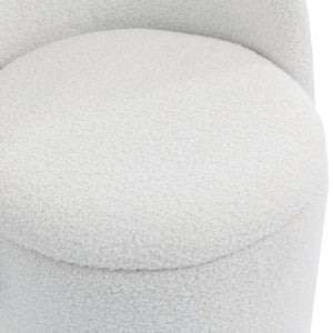 Barrel Chair & Built In Storage, 360° Swivel - Beige