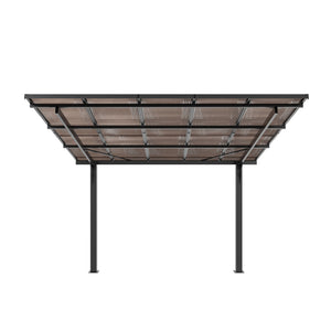 10x10FT PC Roof Carport with Galvanized Steel Frame and Sloped Roof