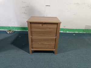 Wood Nightstand with Drawer and Open Shelf
