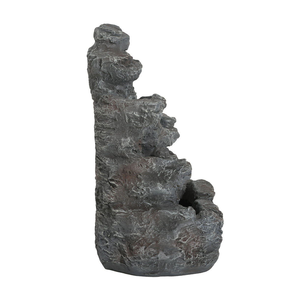 Concrete Rock Waterfall Fountain With LED Lights, Outdoor Garden Decor