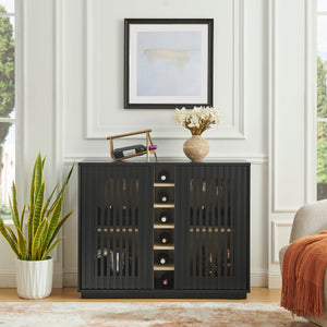 Mid Century Modern Fluted Hollowed Out Liquor Cabinet
