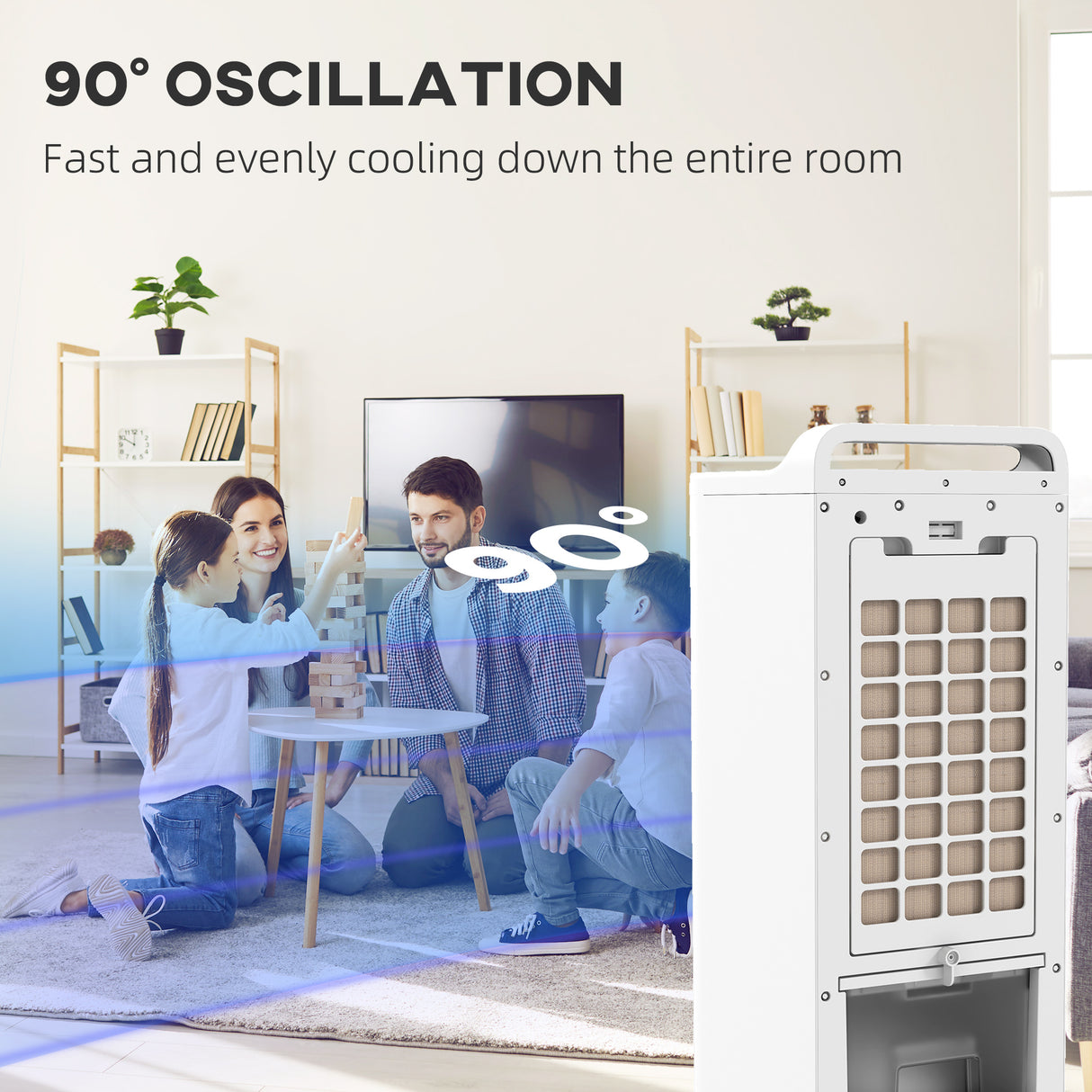HOMCOM 26" Evaporative Air Cooler with Ice Packs