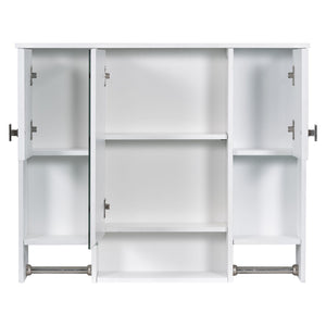Wall Mounted Bathroom Storage Cabinet With Mirror, Medicine Cabinet With Towel Bar