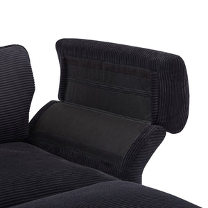Modern Deep Seat Sectional Sofa With Ottoman