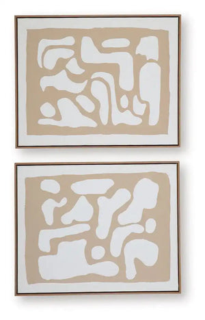 Waldett - Wall Art Set (Set of 2) - Beige / White - Best Buy Furniture