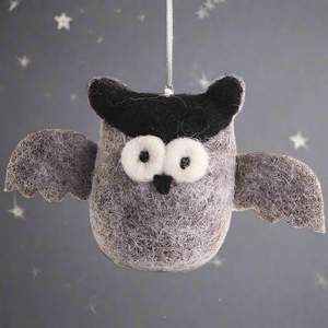 Halloween Hanging Decoration - Halloween Owl - Grey