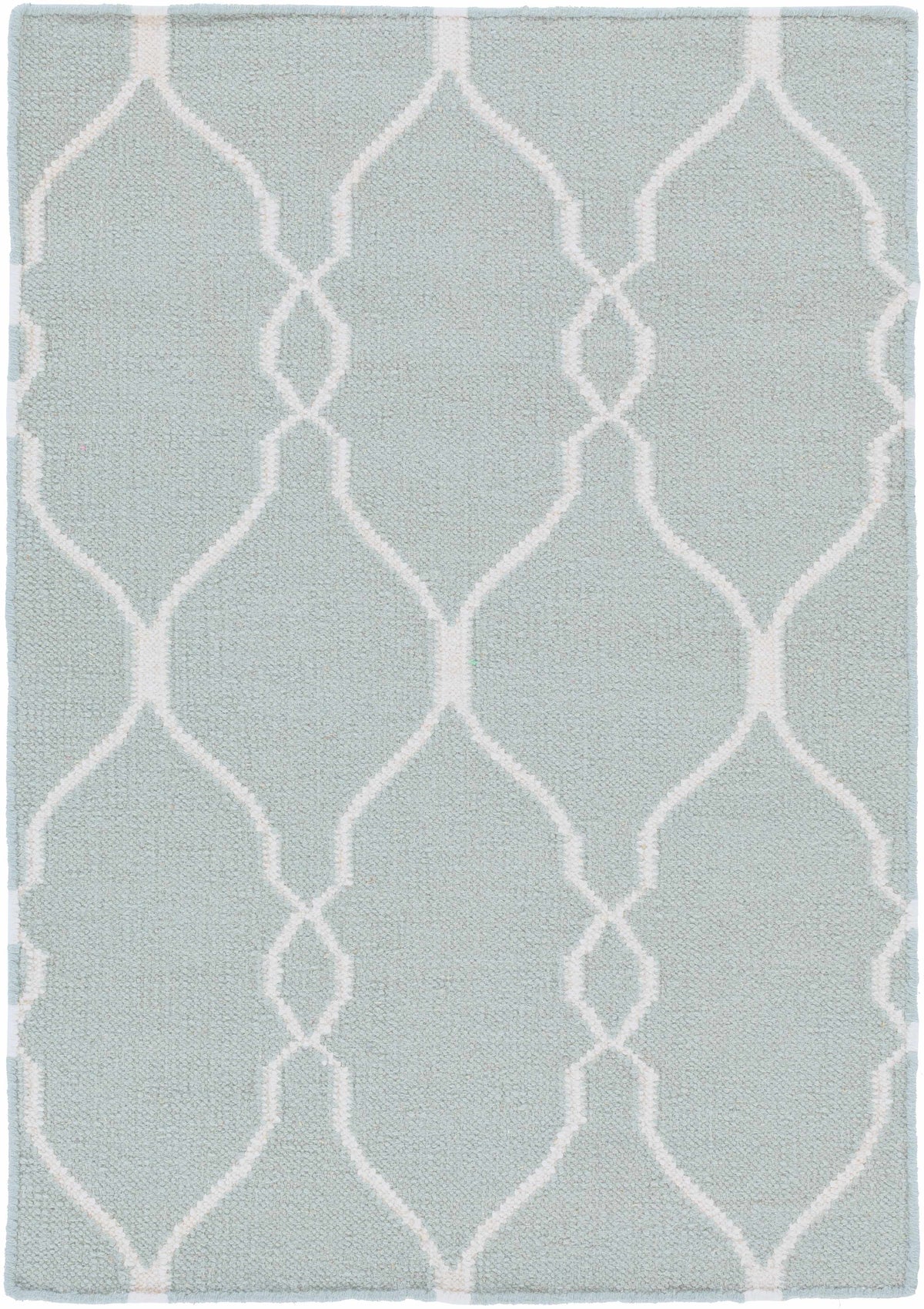 Baconton Blue/Beige Trellis Wool Rug - Clearance