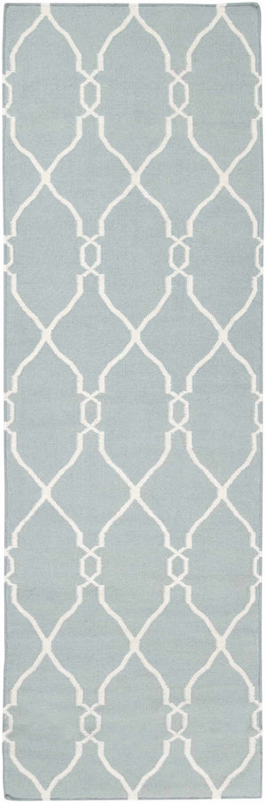 Baconton Blue/Beige Trellis Wool Rug - Clearance