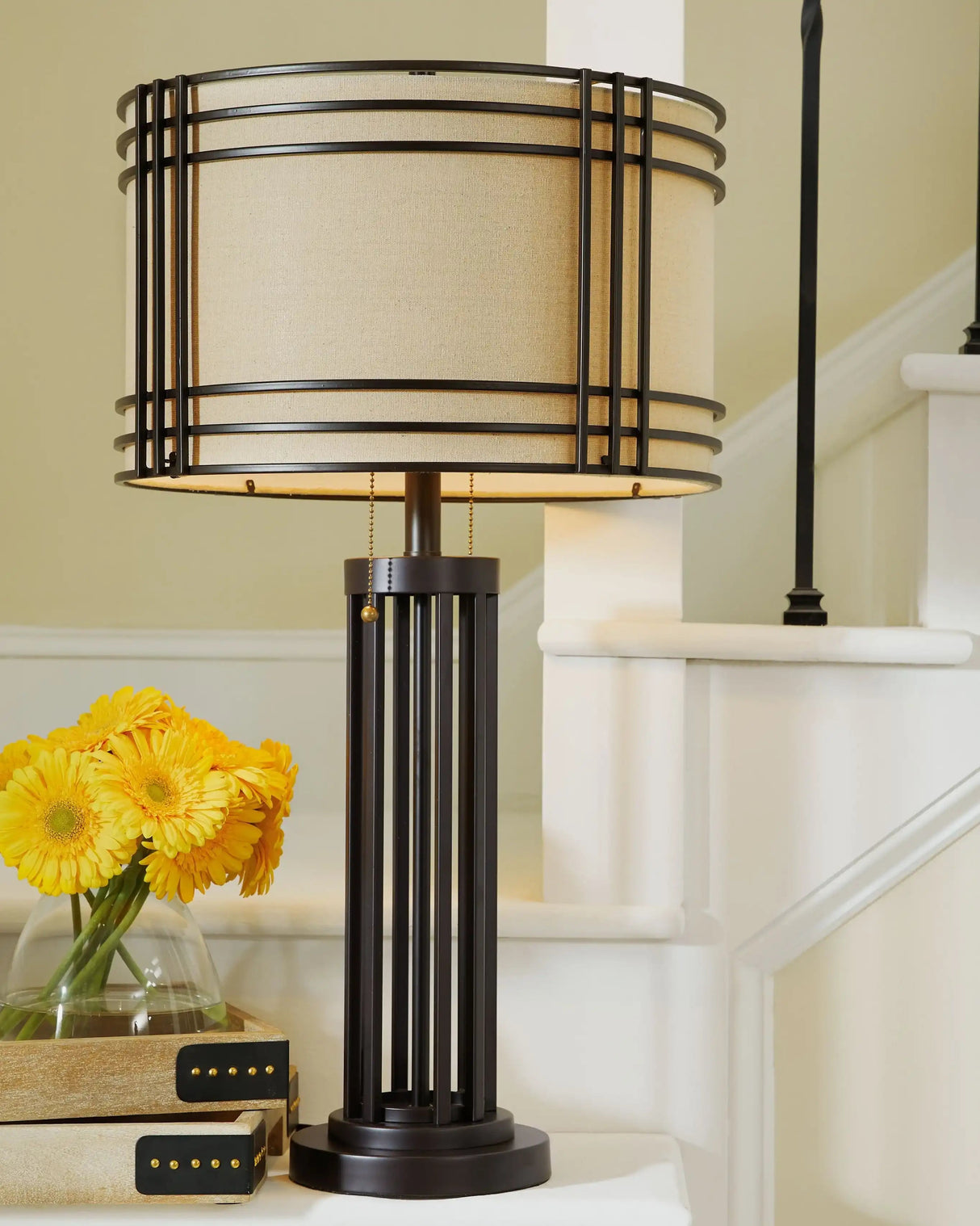 Hanswell - Metal Table Lamp - Dark Brown - Best Buy Furniture