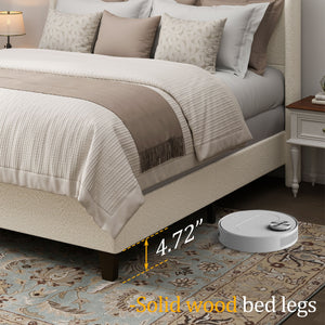 Platform Bed Frame With Tall Headboard And High Footboard