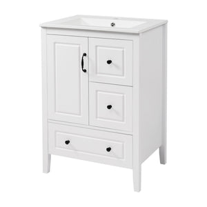 Retro Bathroom Vanity With Sink, Soft Closing Cabinet & Drawers - Best Buy Furniture