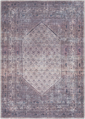 Dusty Pink Bagacay Distressed Washable Area Rug - Clearance