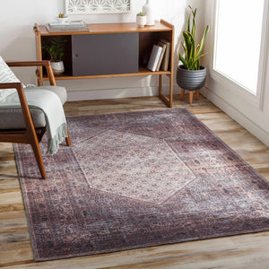 Dusty Pink Bagacay Distressed Washable Area Rug - Clearance