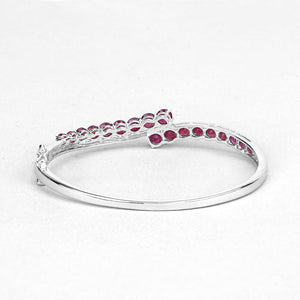 9.10 Carat Glass Filled Ruby .925 Sterling Silver Bangle