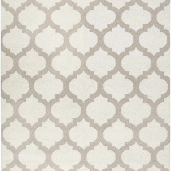 Banks Ivory/Gray Trellis Wool Rug - Clearance