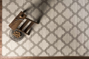 Banks Ivory/Gray Trellis Wool Rug - Clearance