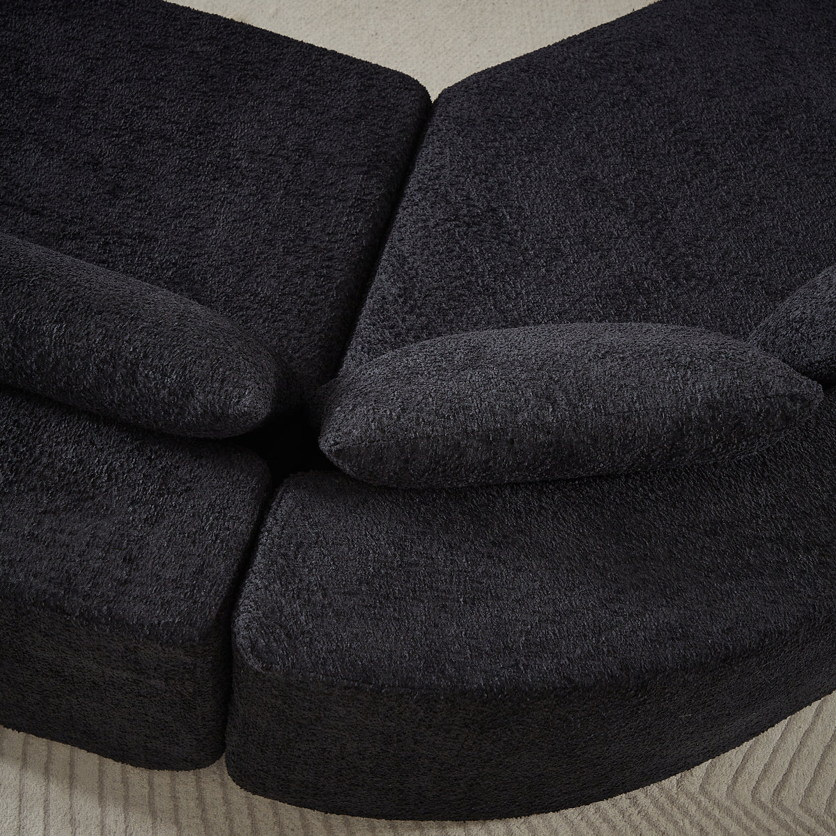 V-Shaped Modular Sofa Set in Chenille Fabric